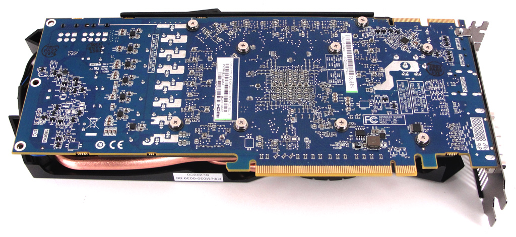 Die Sapphire Radeon HD 7950 OC von der Unterseite.